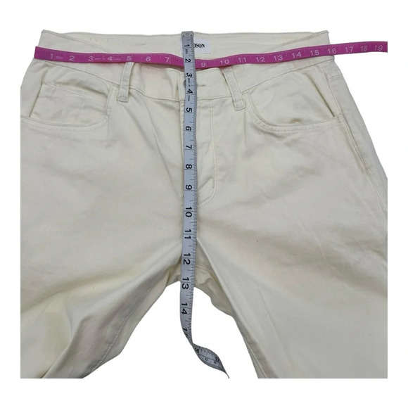 Hudson Jeans Blake Slim Straight Twill Pant in Light Cream NWT - Picture 5 of 9